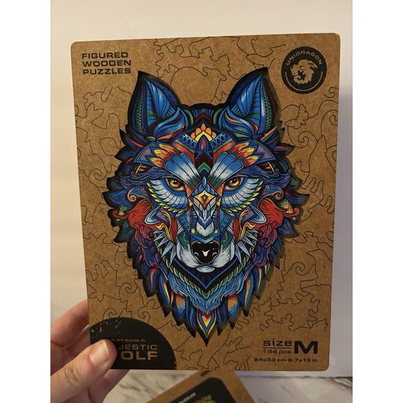 Unidragon Wooden Jigsaw Puzzles: Italian Riviera + Majestic Wolf, Christmas Gift - Picture 6 of 7